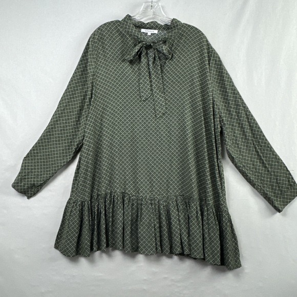 Olivaceous Dresses & Skirts - Oliviaceous Dress Women's Large Academia Ruffled Shift School girl Green